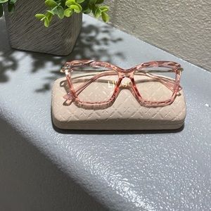 New no tag , fancy , beatiful pink frame  and gold temples .